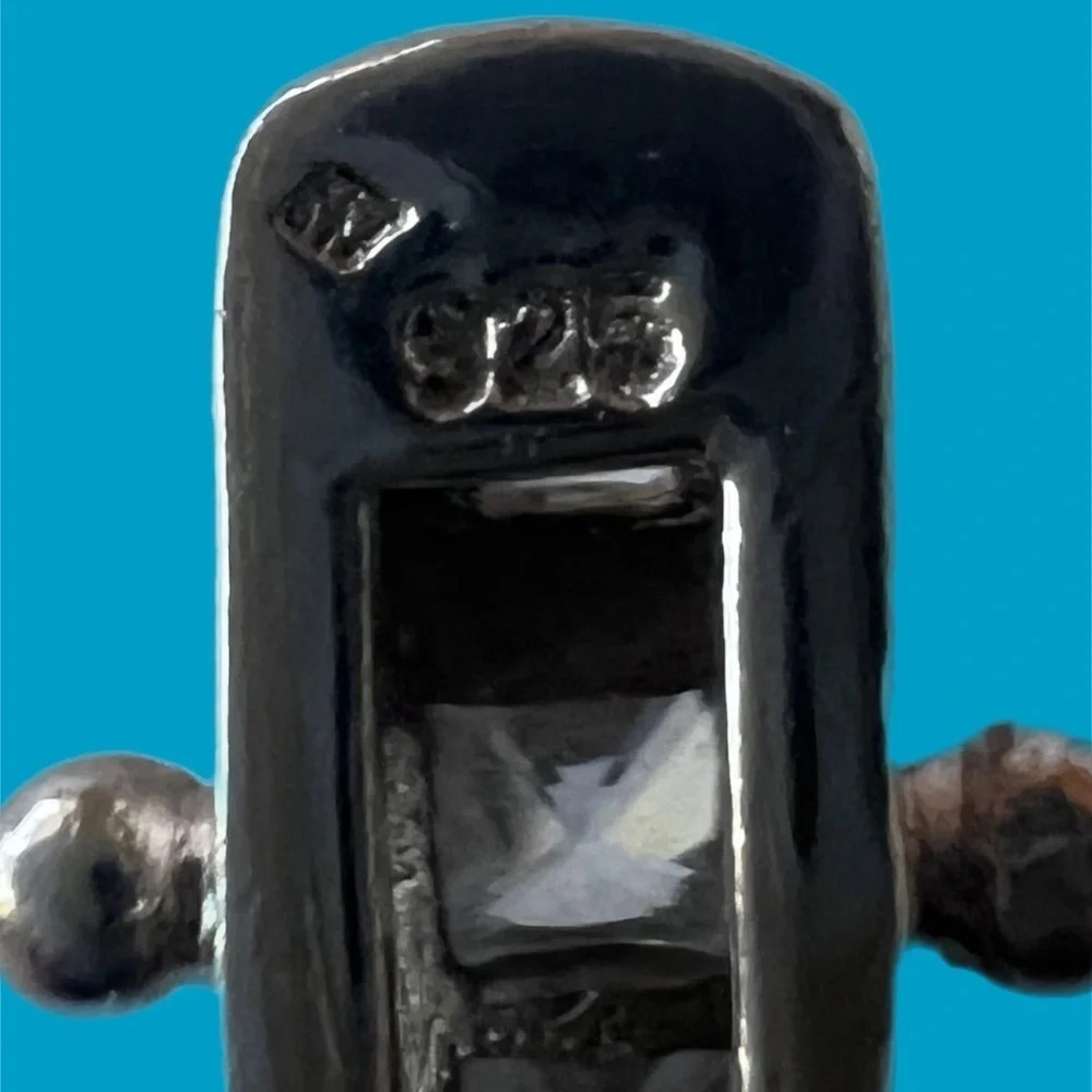 Simulated Diamond Princes Cut Rectangle Link Ster… - image 3